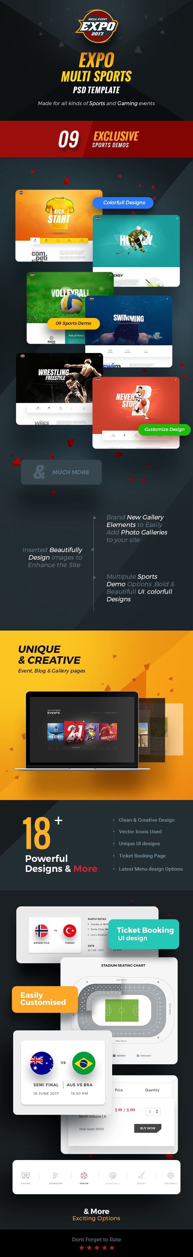 Expo - Multi Sports Event PSD Template - 1